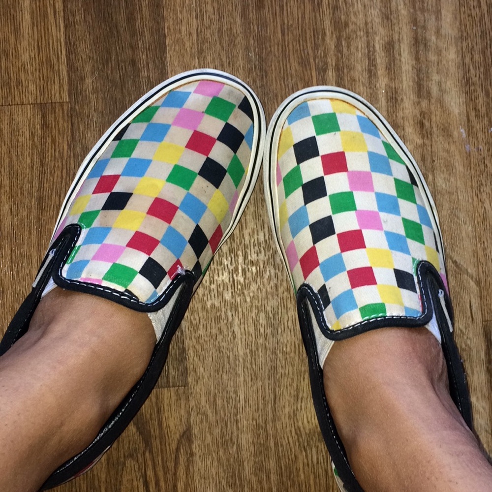 Multicolored Checkered Vans - Picture 7 of 8